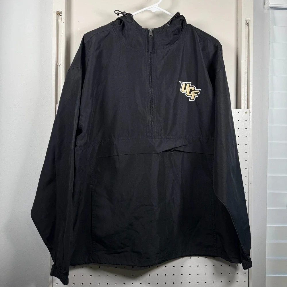 UCF Knights Champion Adults Black Windbreaker Hooded Jacket NBL Sports - Large - Picture 2 of 13